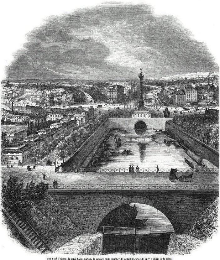 Vue historique du bassin de l'Arsenal, 1845