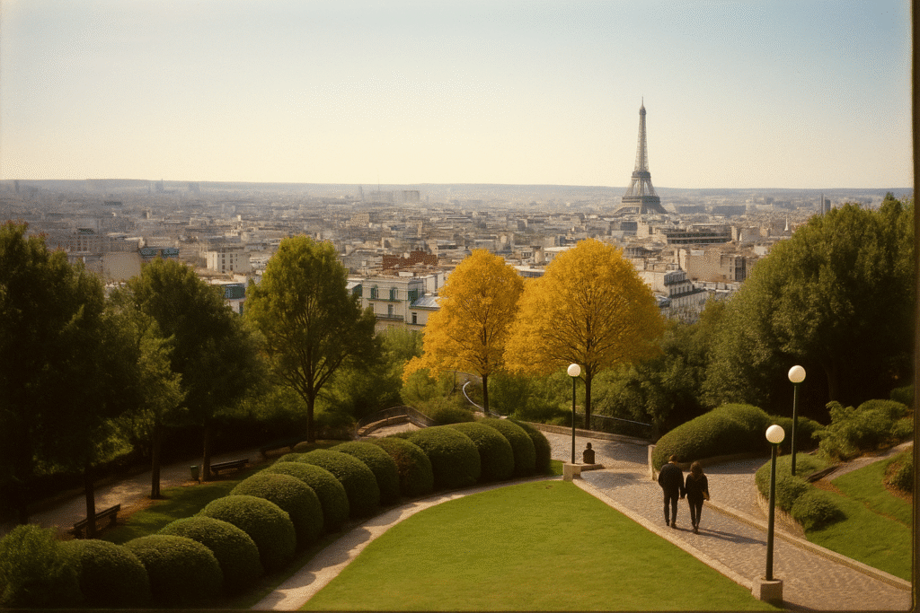 Vue sur Paris depuis le parc de Belleville